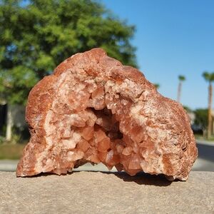 Stunning Pink Grapefruit Hued Pink Amethyst Small Cathedral